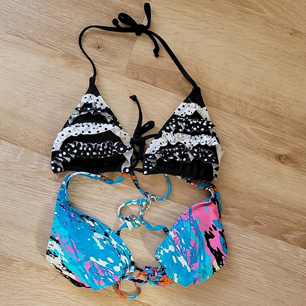 2 Xhilaration triangle bikini tops